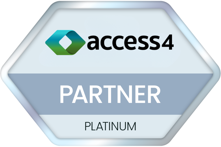 Access4 Platinum Partner badge with logo and PARTNER label